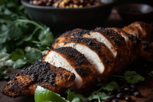 Saftige geschwärzte Hähnchenbrust mit Cajun -Gewürz und Knoblauchbutter