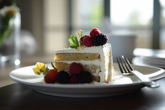 Chantilly -Kuchen mit Beeren und Schlagsahne