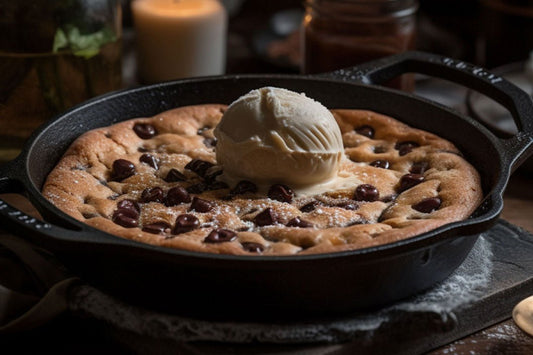 Schokoladenchip Pizookie mit Vanilleeiscreme