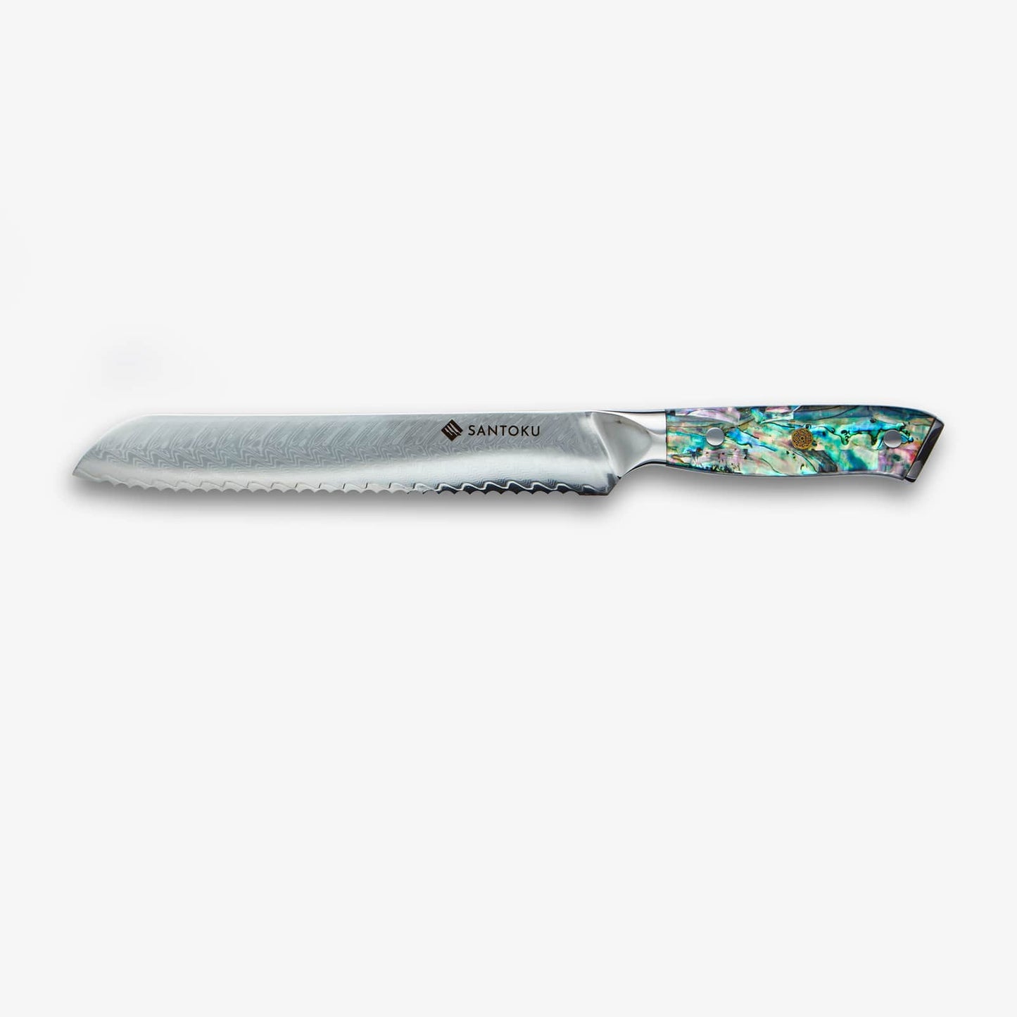 Chikashi (ちかし) Damaskus -Stahlmesser mit Abalone -Griff
