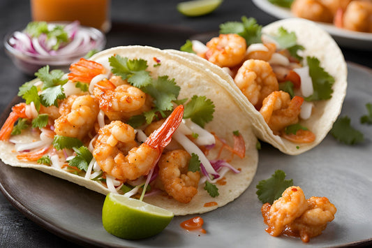 Würzige Knall -Garnelen -Tacos mit cremiger Krautsalat