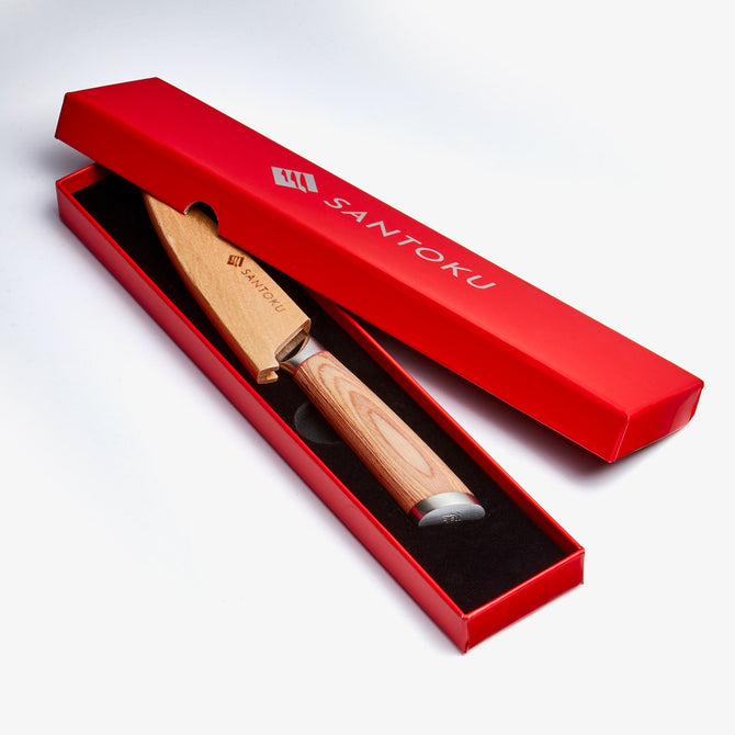 Haruta 6 Zoll VG10 Ausbeinmesser aus japanischem Damaststahl mit Holzgriff und Scheide