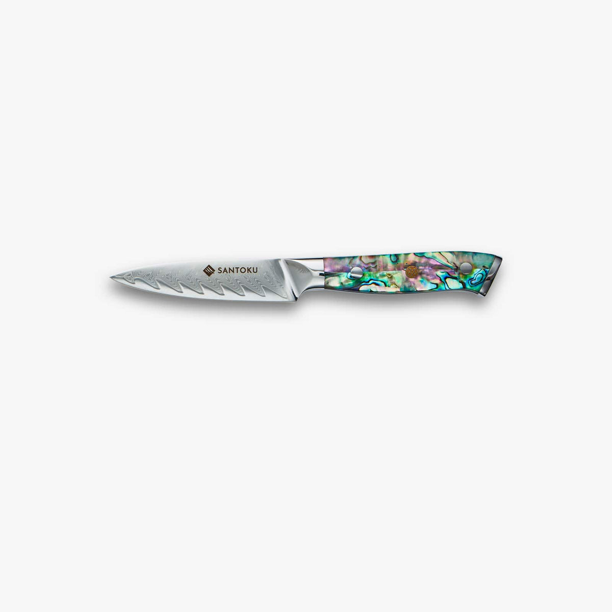 Ensemble de couteaux en acier Chikashi Damas avec manche en ormeau