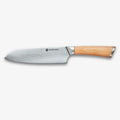 Haruta 7 Zoll VG10 japanisches Damaststahl-Santokumesser mit Holzgriff und Scheide